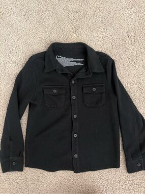 Kids Black Button-Up Shirt Jacket